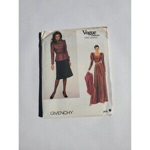 1980s Givenchy Evening Dress & Jacket Pattern – Vogue Patterns Paris Original